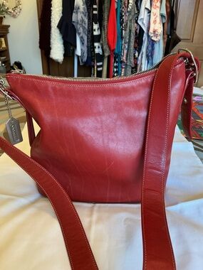 Coach Red Leather Shoulder Crossbody Bag